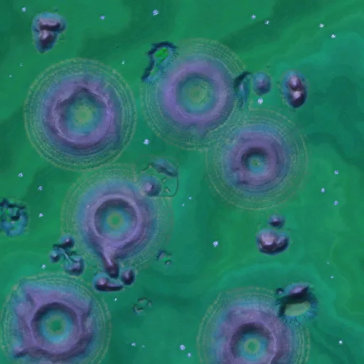 Minimap of Geyser Plains BAR v1.2.1